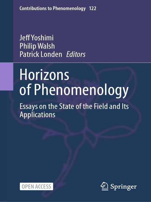 Title details for Horizons of Phenomenology by Jeff Yoshimi - Available